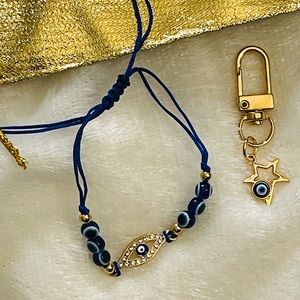 Evil🧿Eye bracelet & key charm